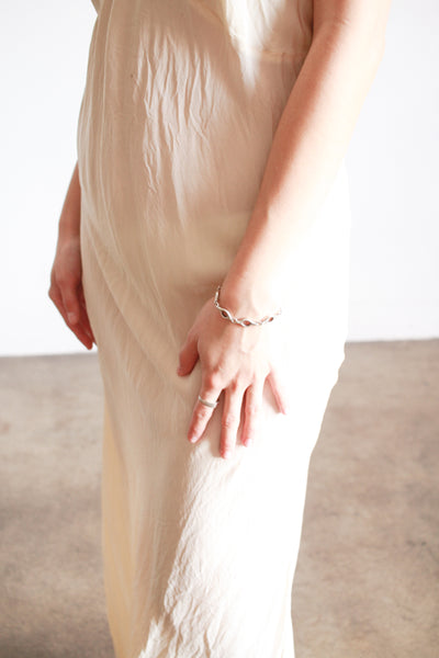 1930s Champagne Silk Bias Slip Dress