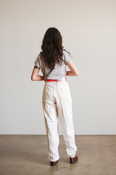 1940s Red Stripe Cotton Pants