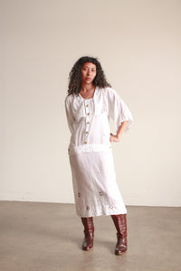 1920s White Cotton Voile Dot Drop Waist Dress Blossom Vintage 1920s White Cotton Voile Dot Drop Waist Dress Blossom Vintage