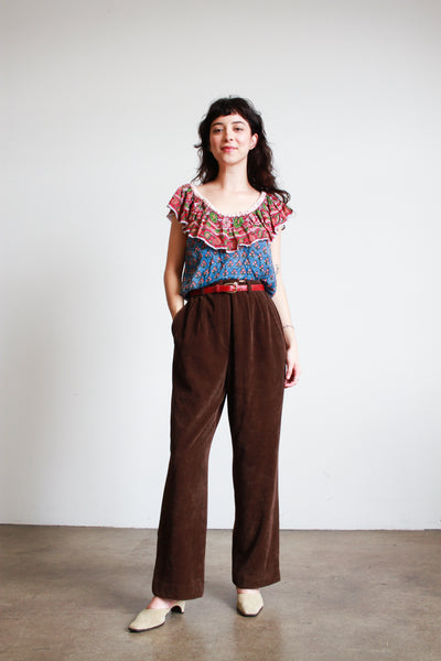 1980s Corduroy Brown Cotton Trousers