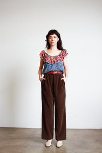 1980s Corduroy Brown Cotton Trousers