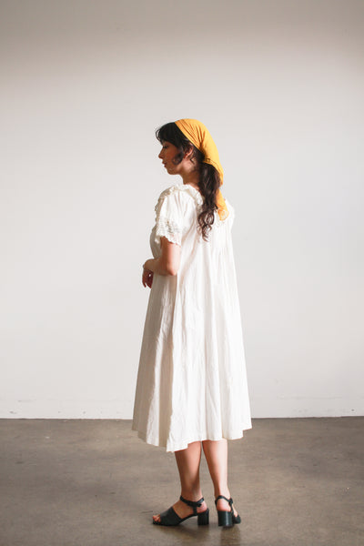 Antique White Crochet Trim Cotton Nightgown