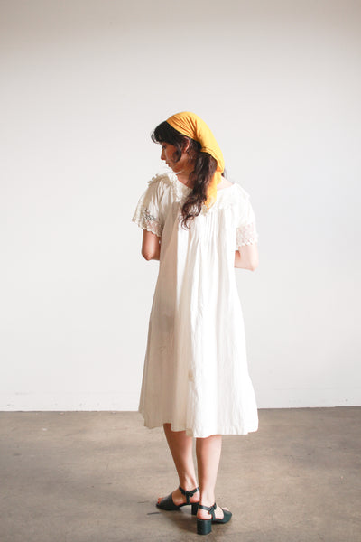 Antique White Crochet Trim Cotton Nightgown