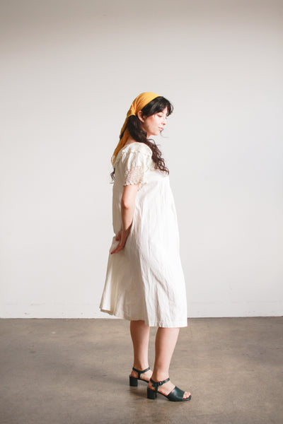 Antique White Crochet Trim Cotton Nightgown