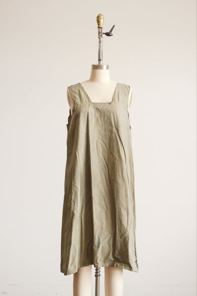 Antique Olive Dyed Cotton Dress M/L