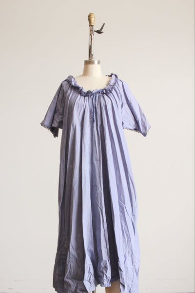 1960s Cerulean Dyed Smock Dress M/L