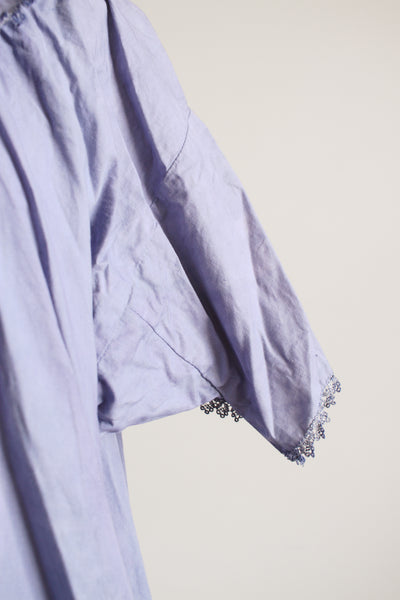 1960s Cerulean Dyed Smock Dress M/L
