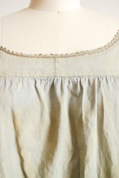 Antique Olive Dyed Cotton Cap Sleeve Dress S/M