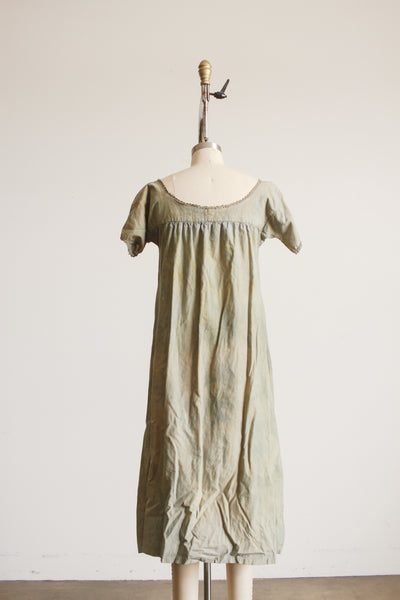 Antique Olive Dyed Cotton Cap Sleeve Dress S/M