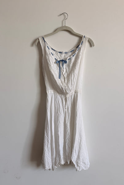 Antique Edwardian White Cotton Embroidered Camisole Romper