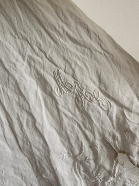 Antique Edwardian White Cotton Embroidered Camisole Romper