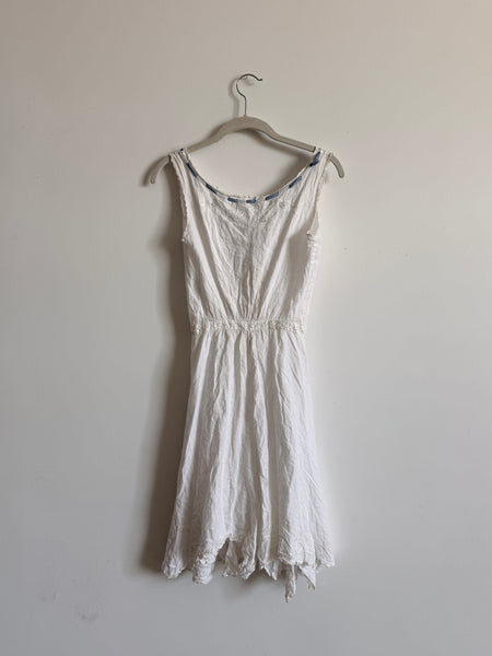 Antique Edwardian White Cotton Embroidered Camisole Romper