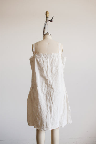 Antique White Cotton Tank Scallop Dress M/L