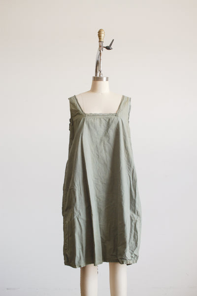 Antique Olive Dyed Scallop Dress M/L