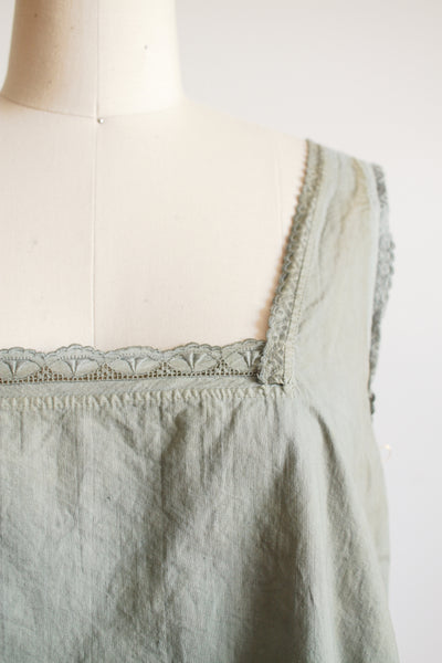 Antique Olive Dyed Scallop Dress M/L