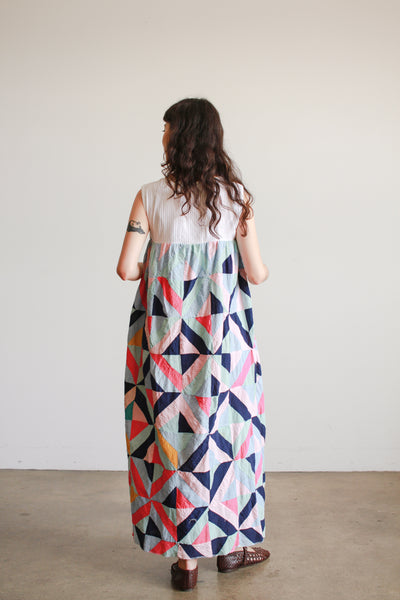 Reworked 1940s Quilt Topper Dress