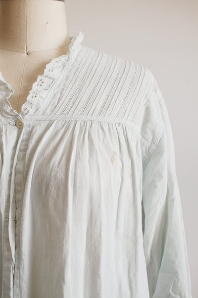 Antique Mint Dyed Button Down Dress M/L