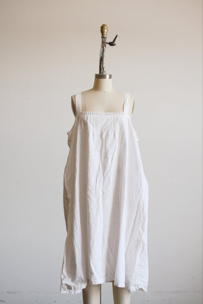 Antique White Cotton Crochet Trim Dress L/XL