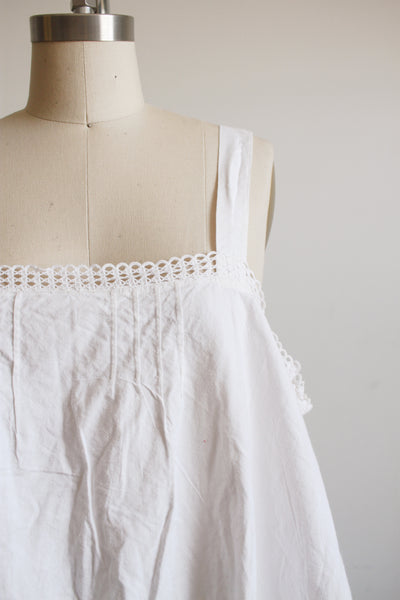 Antique White Cotton Crochet Trim Dress L/XL