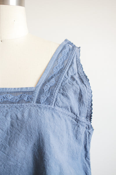 Antique Indigo Dyed Embroidered Dress M/L