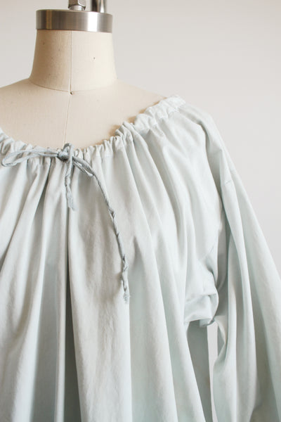 1960s Mint Dyed Cotton Smock Dress L/XL