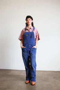 1970s French Navy Blue Zip Overalls