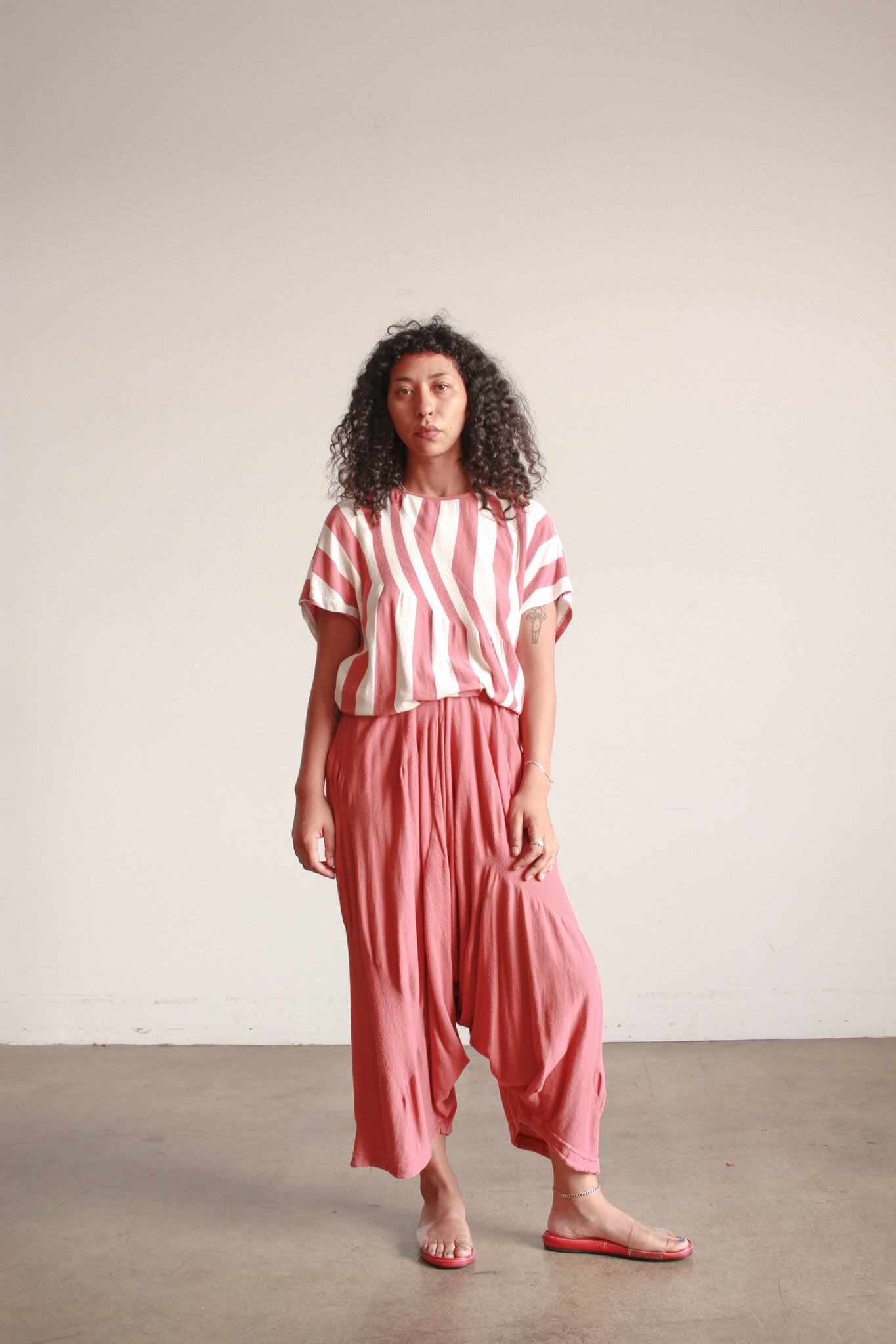 1980s Issey Miyake Salmon Knit Harem Pants