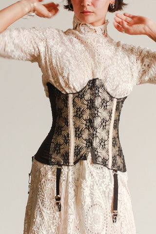 1950s Black Lace Corset