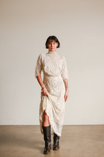 Edwardian Heavy Embroidered Cotton Lawn Dress