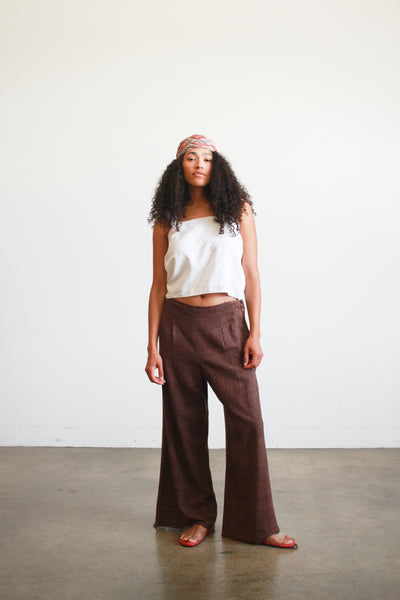 1990s Chocolate Yohji Yamamoto Silk Trousers