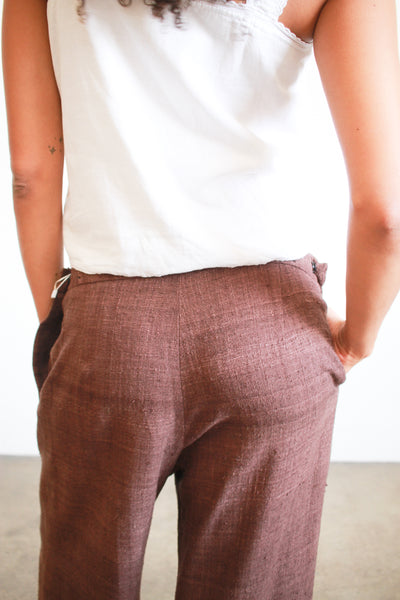 1990s Chocolate Yohji Yamamoto Silk Trousers