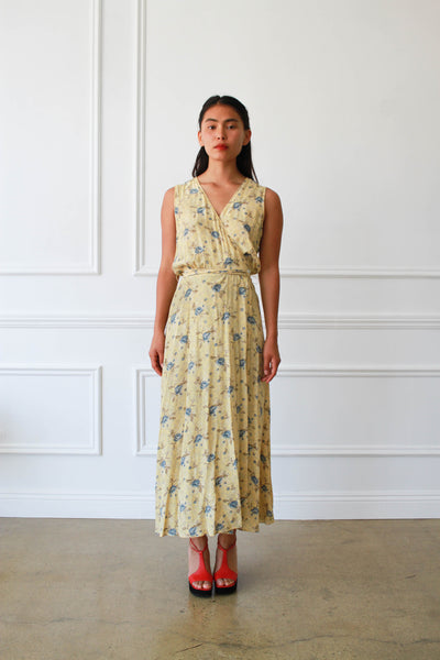 1990s Gap Rayon Floral Wrap Dress