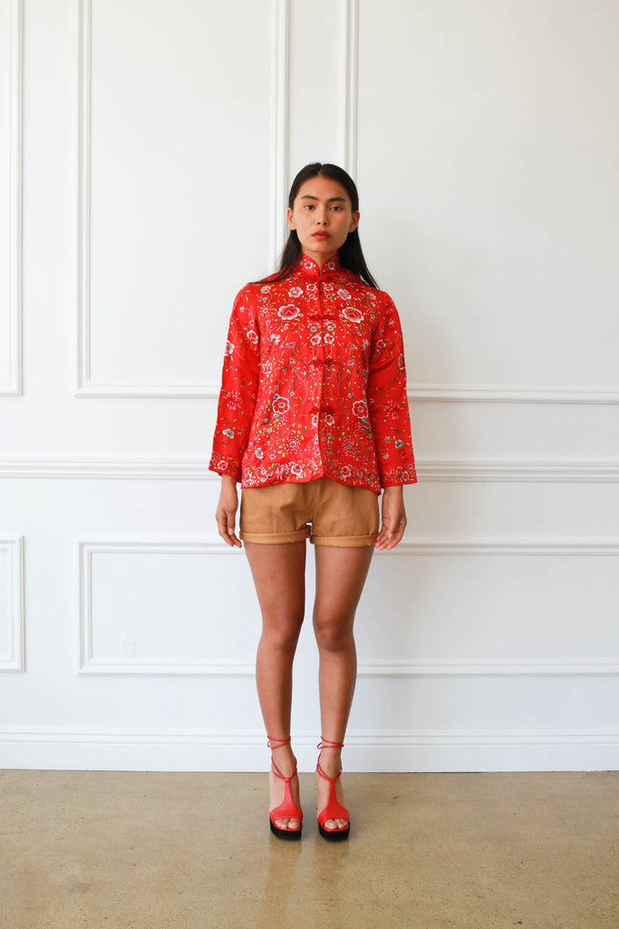 1950s Red Chinese Embroidered Jacket – Blossom Vintage