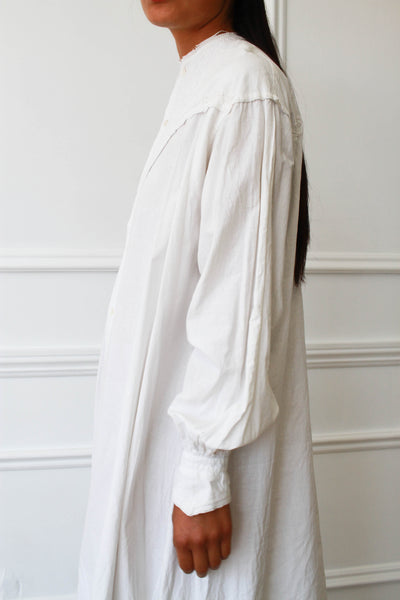 Antique Victorian Embroidered Cotton Night Dress