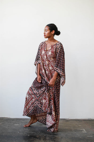 1970s Indian Cotton Boho Maxi Dress