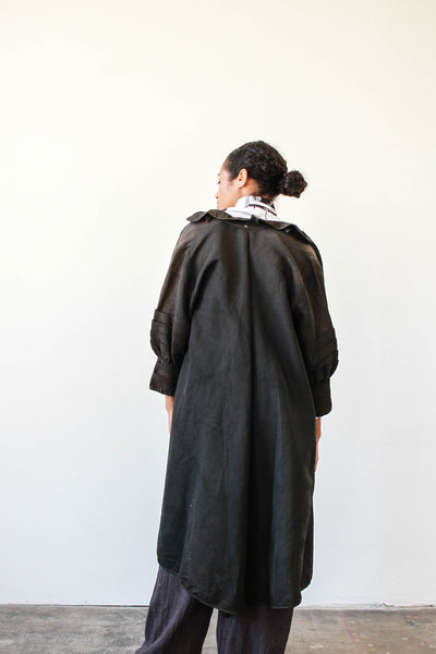 1940s Black Taffeta Coat