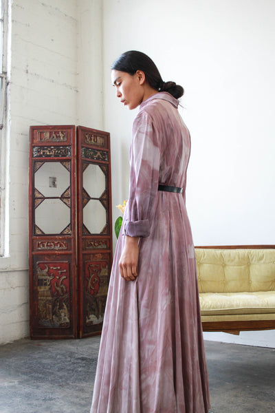 1980s Lilac Tie-Dye Duster Coat