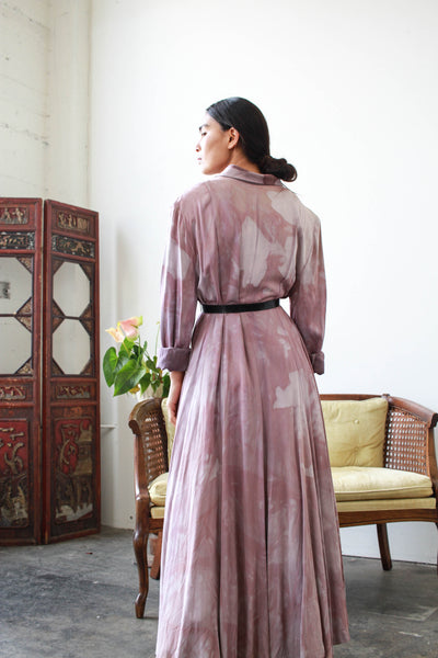1980s Lilac Tie-Dye Duster Coat