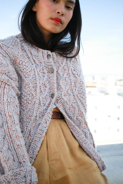 1980s Liz Claiborne Mauve Chunky Knit Sweater