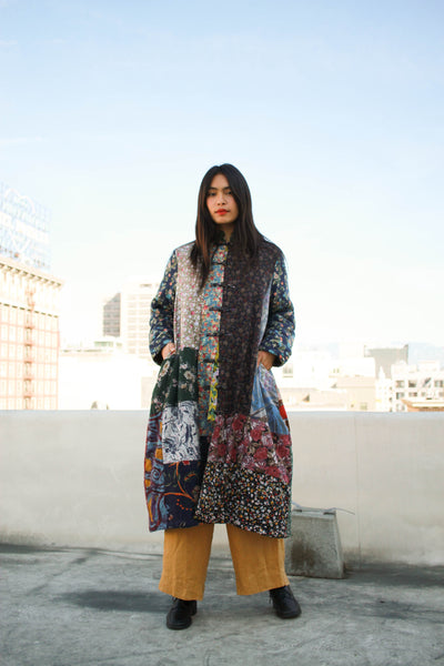 1990s Patchwork Quilted Long Coat