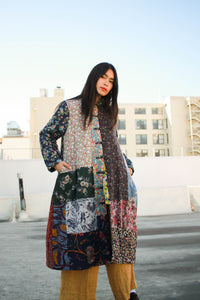 1990s Patchwork Quilted Long Coat