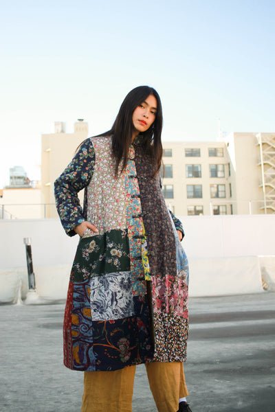 1990s Patchwork Quilted Long Coat