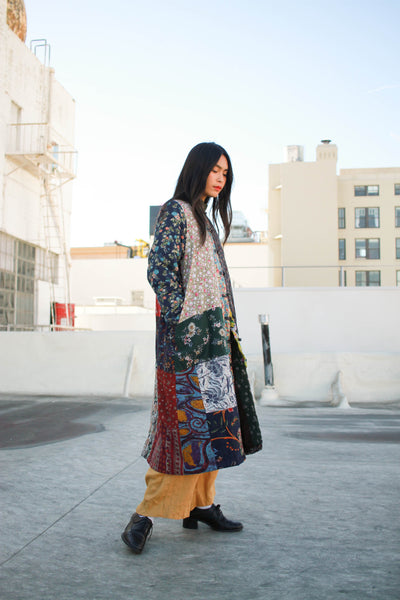 1990s Patchwork Quilted Long Coat