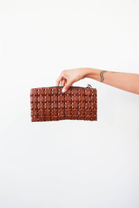 1940s Brown Plastiflex Clutch Bag