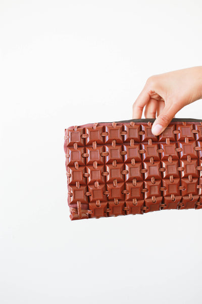 1940s Brown Plastiflex Clutch Bag