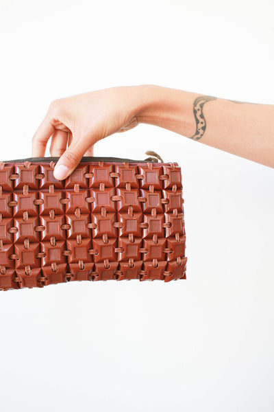 1940s Brown Plastiflex Clutch Bag