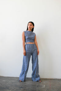 1970s Deadstock Indian Chambray Two-Piece Set
