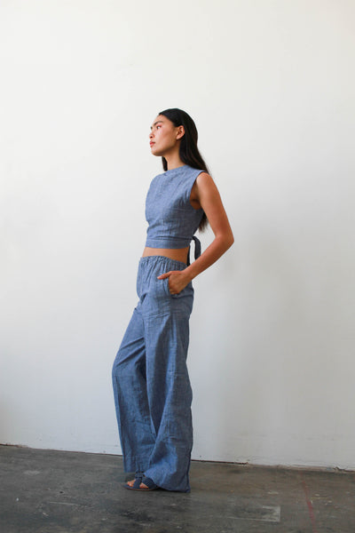 1970s Deadstock Indian Chambray Two-Piece Set