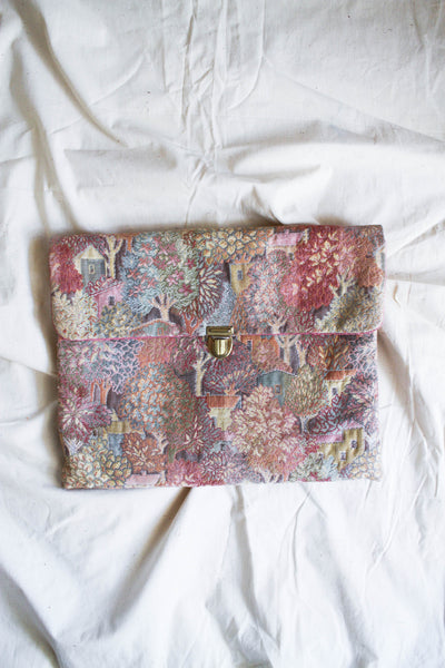 1960s City Treescape Woven Tapestry Large Clutch