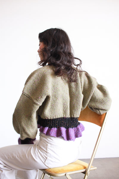 1960s OOAK HandKnit Peplum Sweater